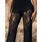 Elegantes pantalones de encaje con diseño de tiro alto