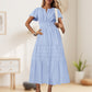 Vestido largo de cintura smock Bohemi chic para mujer