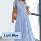 Vestido largo de cintura smock Bohemi chic para mujer