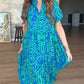 Vestido largo acampanado con estampado informal para mujer