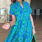 Vestido largo acampanado con estampado informal para mujer