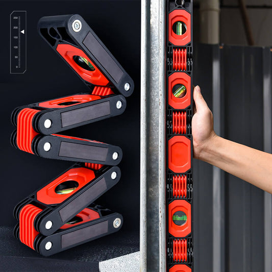 📐【Transportador plegable y nivel】— ¡Simplemente tire y doble para medir ángulos y verificar la nivelación! 🔧✨