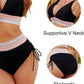 👙🎨 Conjunto Bikini Cintura Alta – Control de Abdomen, Bloques de Color y Look Súper Favorecedor 🌊✨