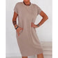 Vestido camiseta informal de manga corta para mujer