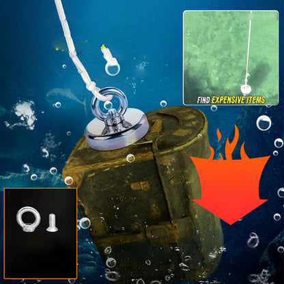 🧲🌊 ¡50% de descuento! Imán magnético de rescate para aguas profundas: fuerza de tracción de 30 kg, anticorrosión y resistente al desgaste. Fácil de sujetar con cuerda. Perfecto para pescar y recuperar herramientas perdidas. 🎣⚡
