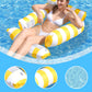 🏖️ ¡50% DE DESCUENTO AHORA! 🪑 Tumbona inflable a rayas para piscina – Soporte en 4 lados, inflado rápido y PVC duradero ✨