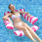 🏖️ ¡50% DE DESCUENTO AHORA! 🪑 Tumbona inflable a rayas para piscina – Soporte en 4 lados, inflado rápido y PVC duradero ✨