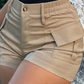 🩳🔥 ¡50% DE DESCUENTO! Pantalones Cortos Cargo de Cintura Alta para Mujer con Bolsillos – Cómodos, Holgados y con Estilo Urbano 👖🎒