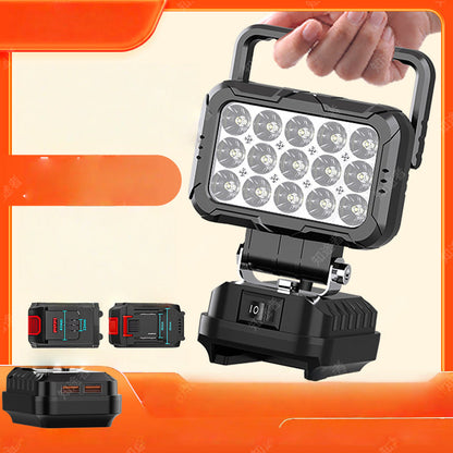 ⏳¡TIEMPO LIMITADO: 50% DE DESCUENTO!💡Luz de trabajo LED giratoria de 180° – Con función de batería externa USB dual – Resistente e inalámbrica – Compatibilidad con baterías universales – Para garaje, construcción y camping