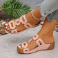 Sandalias de playa de plataforma con aberturas y puntera abierta para mujer, ideales para el verano.