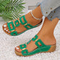 Sandalias de playa de plataforma con aberturas y puntera abierta para mujer, ideales para el verano.