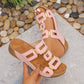 Sandalias de playa de plataforma con aberturas y puntera abierta para mujer, ideales para el verano.