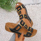 Sandalias de playa de plataforma con aberturas y puntera abierta para mujer, ideales para el verano.