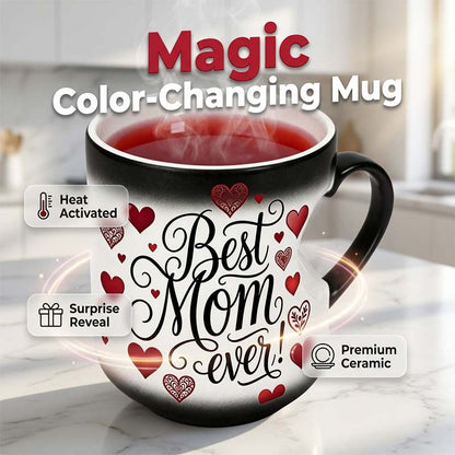 ☕️ Taza que cambia de color con el calor y la frase "La mejor mamá del mundo" 💖 Taza mágica, regalo para el Día de la Madre