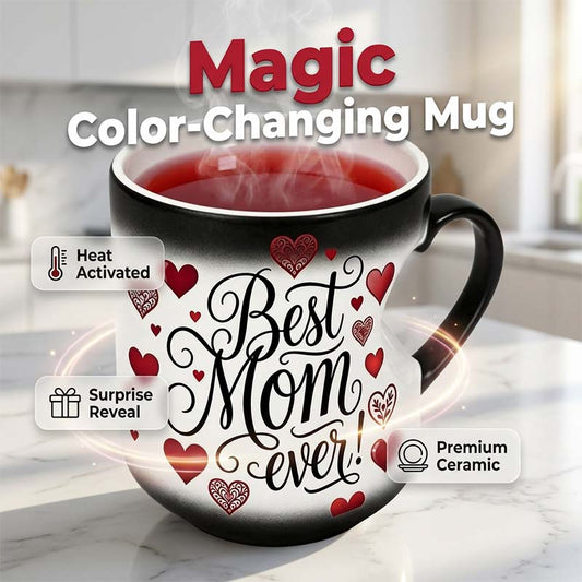 ☕️ Taza que cambia de color con el calor y la frase "La mejor mamá del mundo" 💖 Taza mágica, regalo para el Día de la Madre