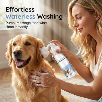 Champú en espuma para mascotas sin agua y sin enjuague