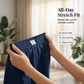 Falda-pantalón cruzada informal de cintura elástica para mujer