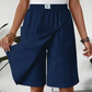 Falda-pantalón cruzada informal de cintura elástica para mujer