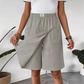 Falda-pantalón cruzada informal de cintura elástica para mujer