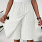 Falda-pantalón cruzada informal de cintura elástica para mujer