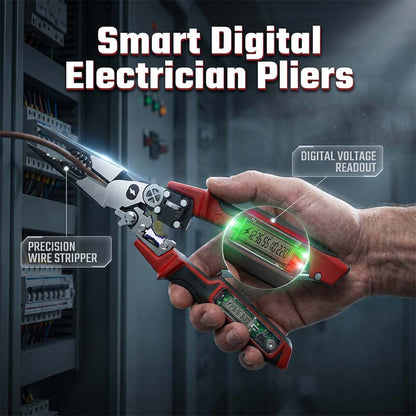 ⚡🔧 Alicate Eléctrico Multifunción con Pantalla Digital – Mide Voltaje, Corta, Pela y Engasta sin Cambiar de Herramienta ✅💡