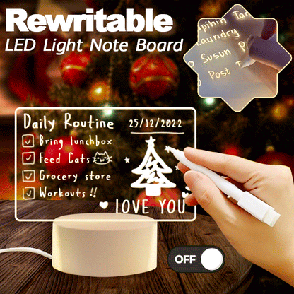 El regalo perfecto: un juego de pizarra de dibujo reutilizable con luz LED.