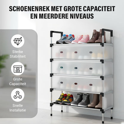 👟📦 Zapatera Multinivel Gran Capacidad – Organiza Hasta 12 Pares, Estructura Resistente y Ahorra Espacio al Máximo 🏠✨