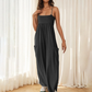 Traje de piernas anchas sin espalda con correa de playa casual