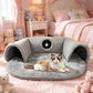 🐱 ¡OFERTA LIMITADA 50% OFF! ✨ Cama Túnel 2 en 1 para Gatos – Felpa, Plegable y Colapsible 🎾