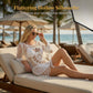 🌊🩱 Pareo de playa bohemio de ganchillo con borlas – transpirable, amplio y con estilo boho chic – ideal para la piscina, la arena o las vacaciones de verano – ajustable
