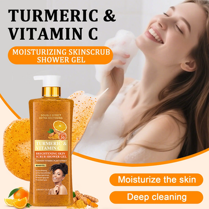 Gel de ducha exfoliante iluminador con cúrcuma y vitamina