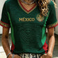 Camiseta estampada con diseño artístico para amantes del fútbol mexicano, para mujer