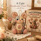 Kit de costura artesanal con un ratoncito de peluche de estilo vintage