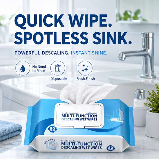 🛁💥 Toallitas Desincrustantes Baño – Elimina Cal, Jabón y Sarro al Instante, Sin Frotar y Multifunción ✨🧻