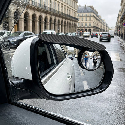 🚗 50% OFF ☀️ Espejos Ajustables para Punto Ciego con Visera de Lluvia – Amplía tu Visión y Evita Accidentes en Días Lluviosos 🌧️✨