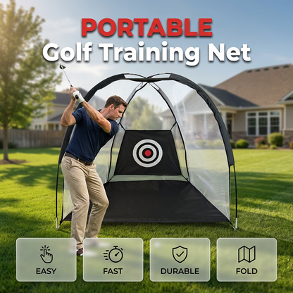 Red de práctica de golf con objetivo