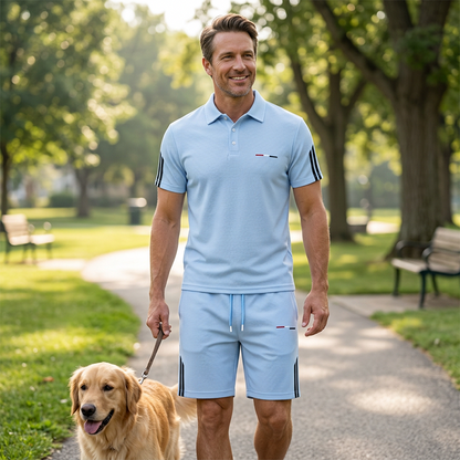 Conjunto de pantalones cortos de manga corta casual para hombres