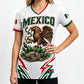 Camiseta de mujer con cuello en V y estampado de águila