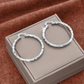 Pendientes aro redondos llamativos de textura minimalista para mujer, joyería circular