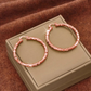 Pendientes aro redondos llamativos de textura minimalista para mujer, joyería circular
