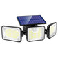 Luz de seguridad solar de 3 cabezales con sensor de movimiento