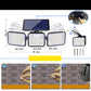 Luz de seguridad solar de 3 cabezales con sensor de movimiento