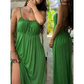 Vestido de tirantes finos con cordón ajustable para mujer