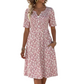 🎉 ¡50% DE DESCUENTO POR TIEMPO LIMITADO! 🔥 Vestido casual de mujer con cuello en V y estampado, con bolsillos – Diseño floral y prácticos bolsillos laterales 🌸
