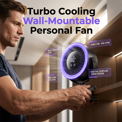 🔌💨 Ventilador Personal USB de Pared – Fácil de Instalar, Aire Fresco Directo y Ahorro de Espacio en Escritorio y Cocina 🏠✨