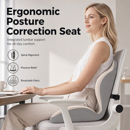🪑 Cojín de Asiento Ergonómico de Espuma Viscoelástica con Soporte Lumbar – Comodidad Todo el Día, Ideal para Oficina, Auto y Hogar ✨