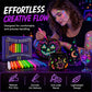50 % DE RÉDUCTION⚡PLUS DE 50 000 EXEMPLAIRES VENDUS💕Stylos tatouage phosphorescents – Sans danger, s'effacent au lavage et brillent sous la lumière noire ! ✨🇬🇧 | Parfaits pour Glastonbury, les anniversaires et bien plus encore