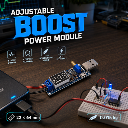 ⚡🔧 Módulo Fuente USB Ajustable – Controla Voltaje y Amperaje, Pantalla Digital y Protección para tus Proyectos Electrónicos 🛠️📟