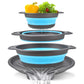🥗✨ Set de 3 Coladores Plegables con Base – Escurre Frutas, Pastas y Verduras Ocupando Casi Nada al Guardar 🧺💧