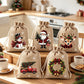 🎅 ¡50% DE DESCUENTO POR TIEMPO LIMITADO! ✨ Bolsas de regalo navideñas con cordón – Diseño de Papá Noel y renos, bolsas de tela reutilizables para envolver regalos ✨